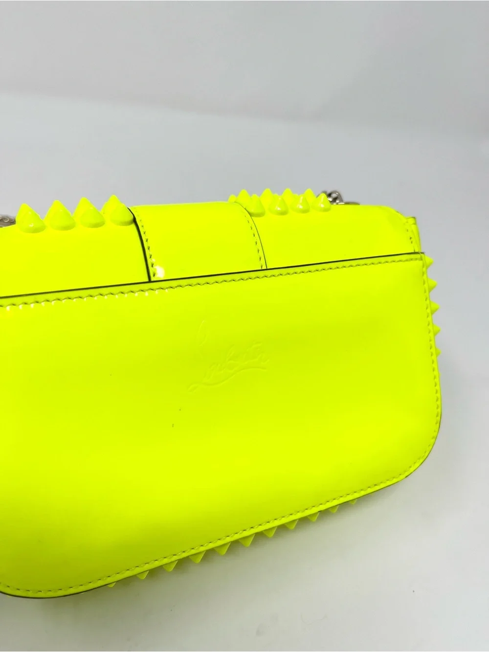 Christian Louboutin Sweet Charity Yellow Studded Mini Crossbody Shoulder Bag